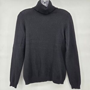 Charter Club Cashmere Turtleneck Sweater PS Black Soft Quiet Luxury Minimalist
